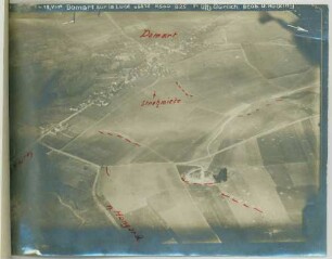 Foto gegnerischer Stellungen bei Domart-sur-la-Luce (Luftbild)
