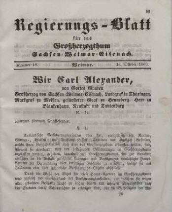 Nr. 18 : 16. Oktober 1860