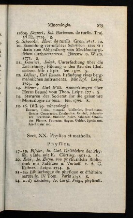 879-955, Sect. XX. Physica et mathesis