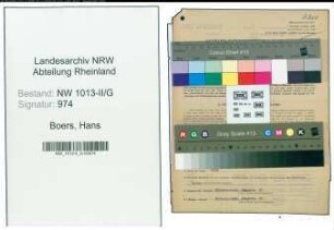 Entnazifizierung Hans Boers , geb. 10.04.1902 (Werbeleiter)