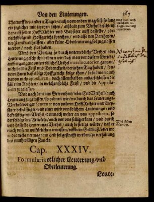 Cap. XXXIV. Formularia etlicher Leuterung/ und Oberleuterung.
