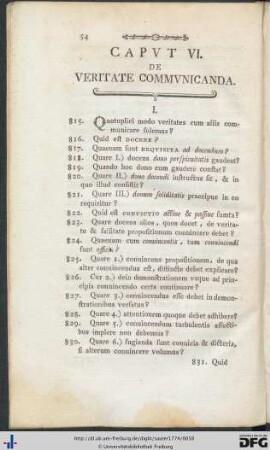 Caput VI. De Veritate Communicanda.