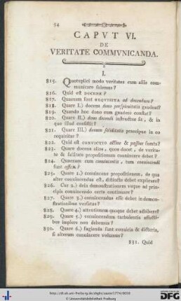 Caput VI. De Veritate Communicanda.