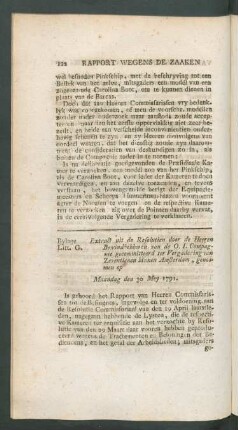 Bylage Litt. G. Extract uit de resolutien door de eeren bewindhebberen van de O. I. Compagnie ... maandag den 30 mey 1791