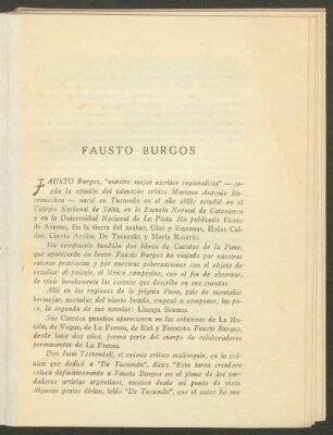 Fausto Burgos - [Nota biográfica]
