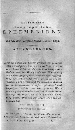 Zweites Stück Junius 1809