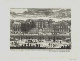 Ansicht des ehemaligen Schloss Saint-Cloud in der Nähe von Paris, Radierung, um 1790? : Le Chateau de St. Clou : Avec privil.. - Paris : N. Langlois, [um 1790]. - 1 Kunstbl. : Radierung ; 30 x 20 cm