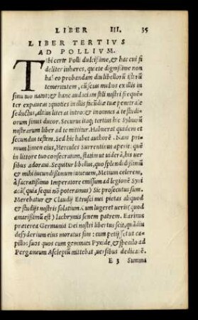 Liber Tertius Ad Pollium.
