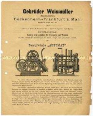 Dampfwindenautomat der Firma Weismüller