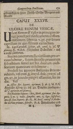 Caput XXXVII. De Ulcere Renum Vesicae