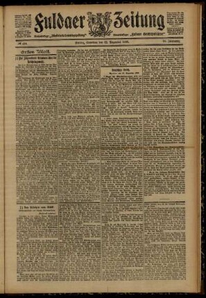 Erste Ausgabe vom Samstag, den 22. Dezember 1906.