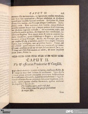 Caput II. Vis & efficacia Prudentiæ & Consilii.