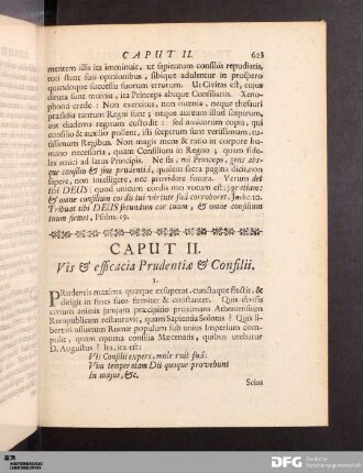 Caput II. Vis & efficacia Prudentiæ & Consilii.