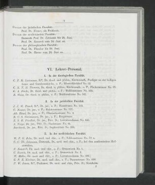VI. Lehrer-Personal.