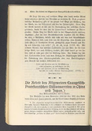 Die Arbeit des Allgemeinen Evangelisch-Protestantischen Missionsvereins in China und Japan