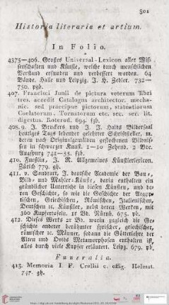 Historia literaria et artium (Nr. 4375 - 4918