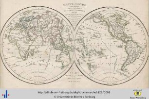 Mappe-Monde ou carte genérale du globe terrestre. 1826.