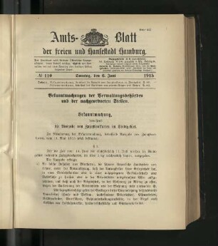 No. 110, 6. Juni 1915