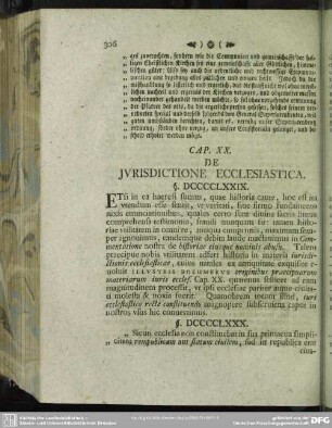 Cap. XX. De Iurisdictione Ecclesiastica