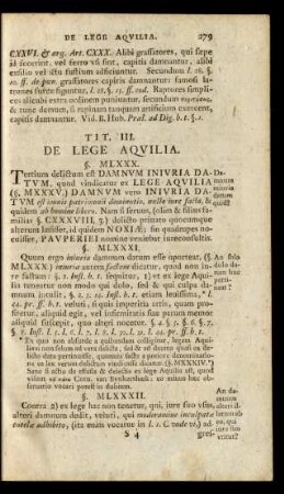 Tit. III. De Lege Aquilia