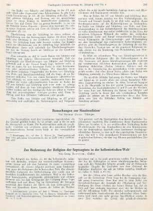 245-250 Zur Bedeutung der Religion der Septuaginta in der hellenistischen Welt