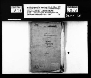 Steuerbeschreibungen und Steuerregister im Amt Wasseralfingen Beständige Steuerbeschreibung