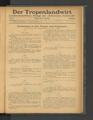 Gemüsebau in den Tropen und Subtropen.