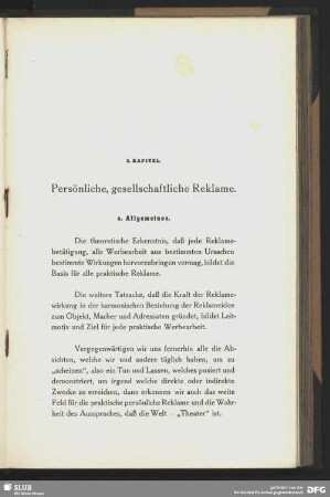 Persönliche, gesellschaftliche Reklame