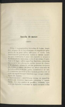 Batalla de monos - Cuento