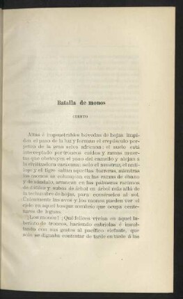 Batalla de monos - Cuento
