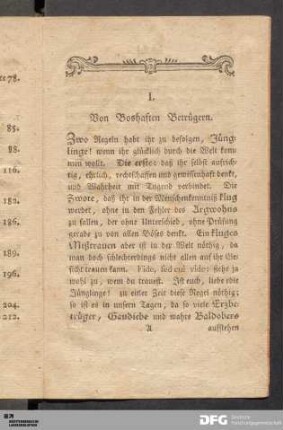 I. Von Boshaften Betrügern.