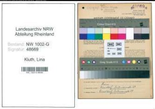 Entnazifizierung Lina Kluth, geb. 12.08.1887 ()