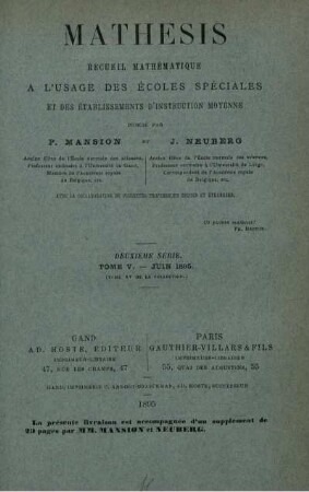 TOME V. - JUIN 1895.