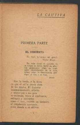 Primera parte - El desierto