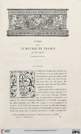 2. Pér. 32.1885: Études sur le meuble en France au XVIe siècle, 3