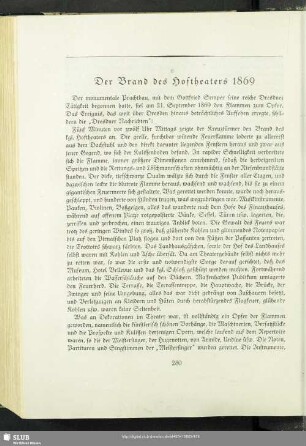 Der Brand des Hoftheaters 1869