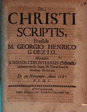 De Christi scriptis