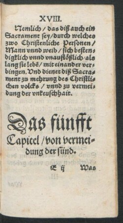 Das fünfft Capitel/ von vermeidung der sünd.