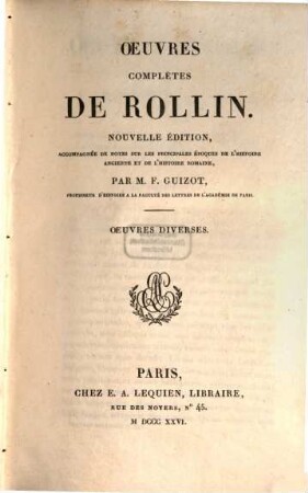 Oeuvres complètes de Rollin, 30. Oeuvres diverses