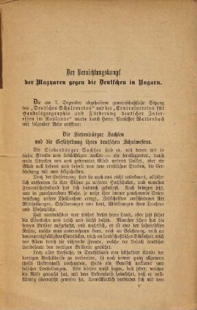 Flugblatt dem Deutschthum zum Schutz und Trutz. 1. 1881