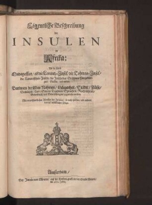 Eigentliche Beschreibung der Insulen in Afika