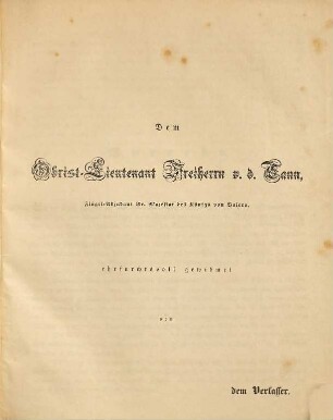 Tagebuch eines Freiwilligen des v. d. Tann'schen Corps