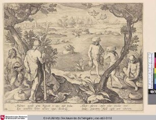 [Indianer jagen Enten mithilfe von Kürbissen; Indians catching ducks with pumpkins]