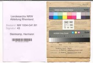 Entnazifizierung Hermann Steinkamp , geb. 14.01.1907 (Brandmeister)
