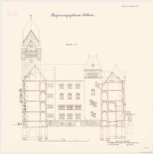 Regierungsgebäude, Koblenz: Querschnitt 1:100