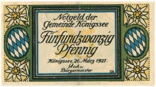 Geldschein / Notgeld, 25 Pfennig, 26.3.1921