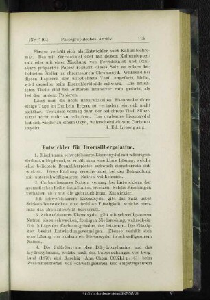 Entwickler für Bromsilbergelatine