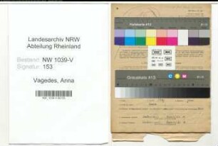 Entnazifizierung Anna Vagedes , geb. 21.11.1891 ()