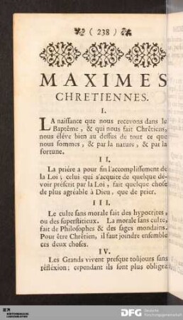 Maximes Chrétiennes.