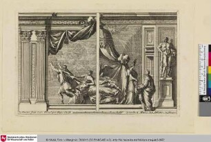 [Zwei-geteilter Entwurf für ein Alkoven, links Josef mit Potifars Weib, rechts Judith mit dem Haupt des Holofernes; Projet alternatif: À gauche, Joseph fuyant la femme de Putiphar; à droite, Judith a coupé la tête de Holopherne]